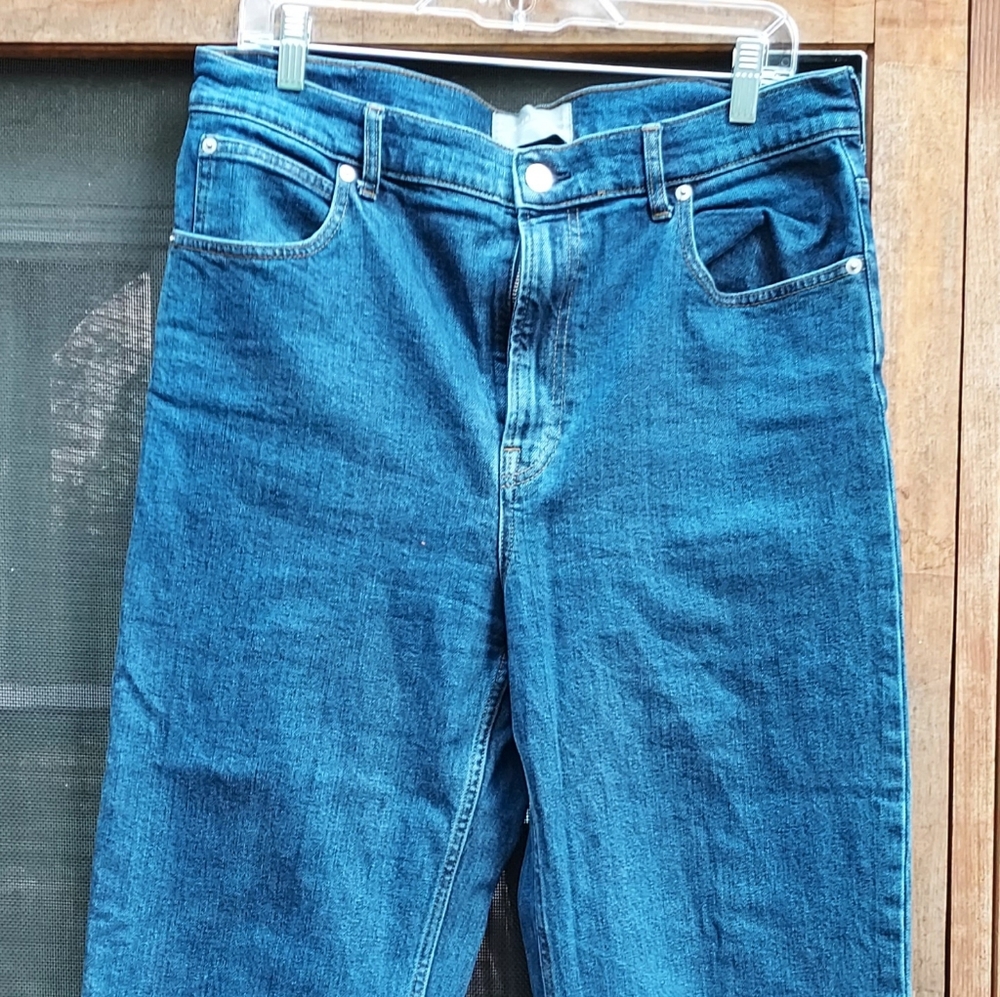 Everlane Way High Women's Deep Blue Denim Jeans - Picture 3 of 5